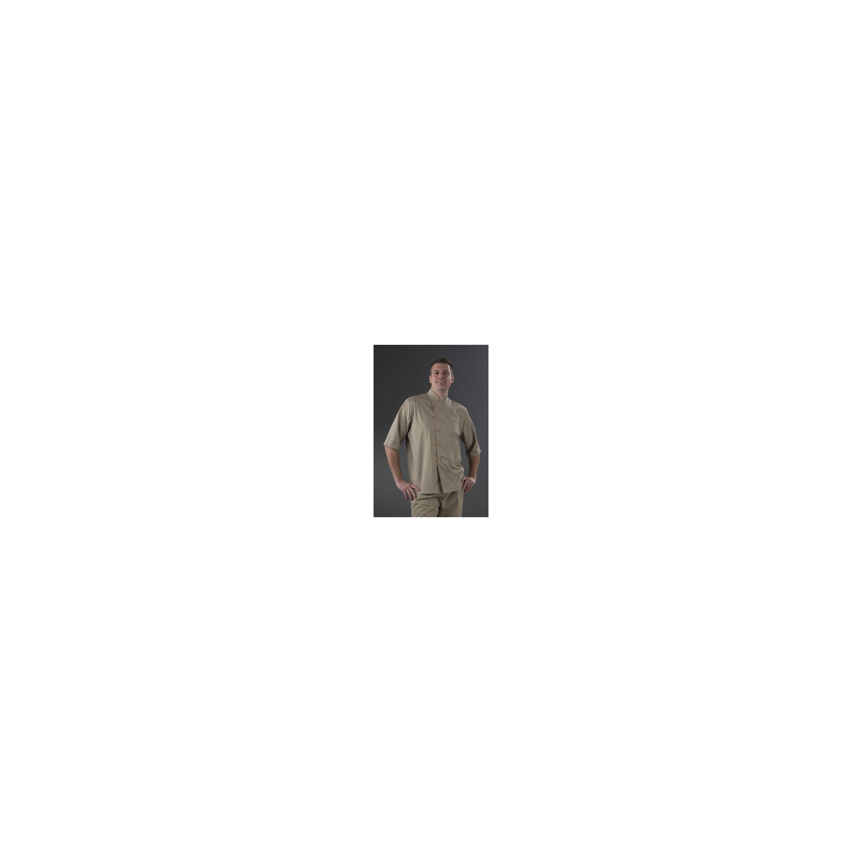 Vêtement Professionnel Cuisine Déperlant Veste De Chef StrongAnt Homme - Manches Courtes, Coupe Slim, Déperlante - Noir Taille L Veste Boulanger Manches Courtes