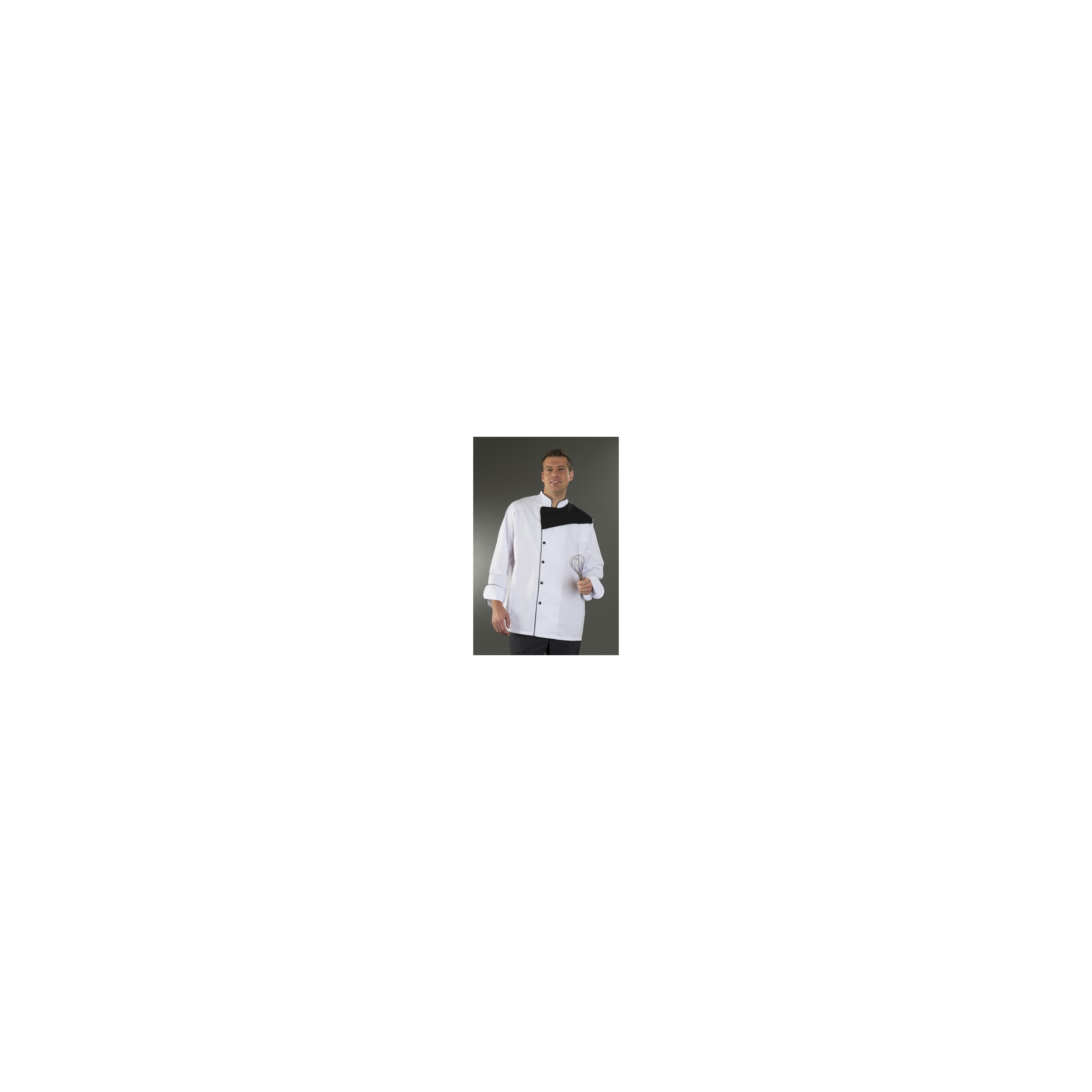 Veste De Cuisine Professionnelle Manches Longues - Sergé 210g - Pressions Inox - Lavable 90°C | Blouse Chef Polycoton