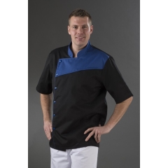 Veste cuisine plastron bleu...