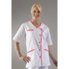 Blouse medicale col asymetrique finition fushia Blouse medicale col asymetrique finition fushia