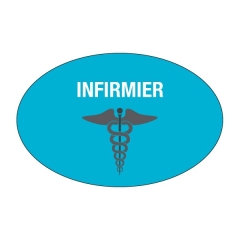 Badge Infirmière + prénom triangle colorés