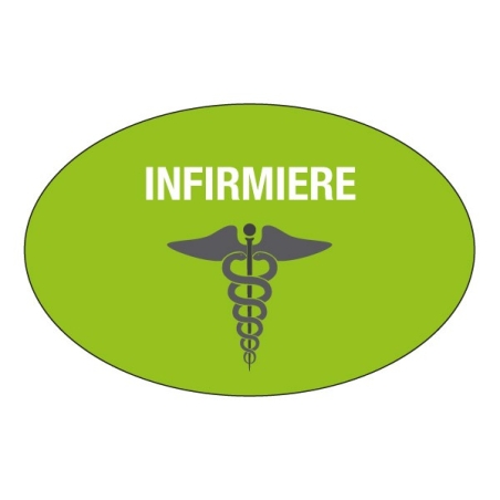 Badge infirmiere medicale pour tunique medicale fond vert