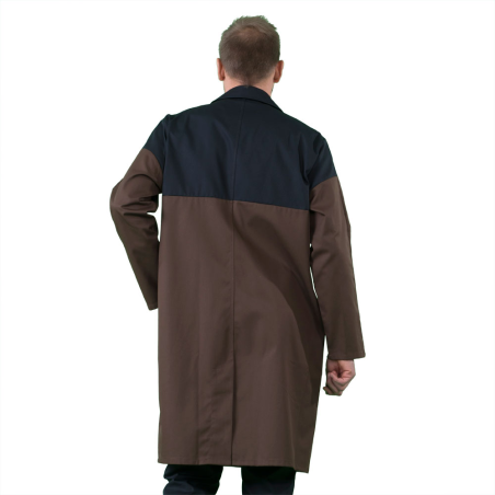 Blouse de travail marron et noire
