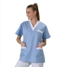 Blouse medicale col v Bleue