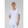 Blouse medicale col carre hauteur 75 cm manches manches courte par couleur parement 