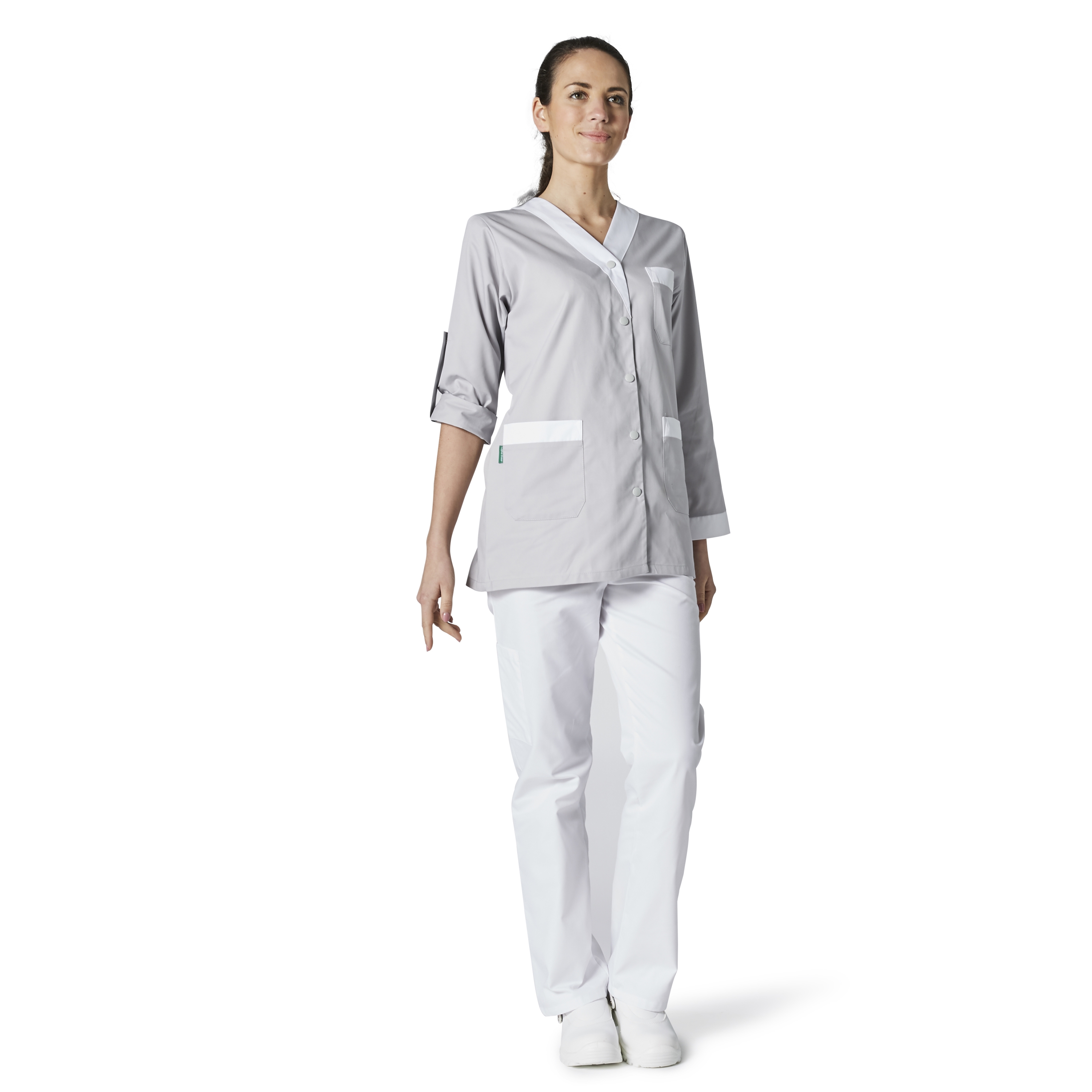 Blouse de travail Femme Manchesongue Grise — free download