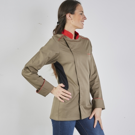 Veste de cuisine chocolat manches longues