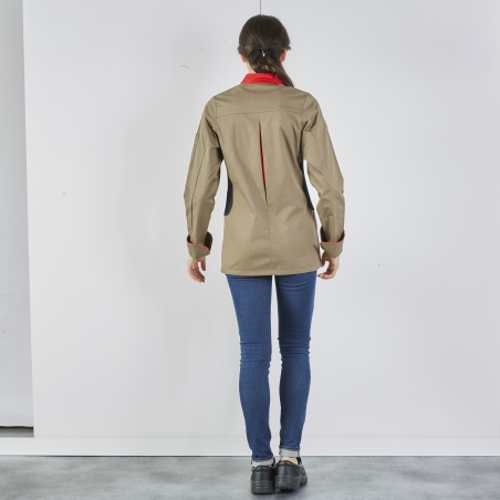 Veste de cuisine chocolat manches longues