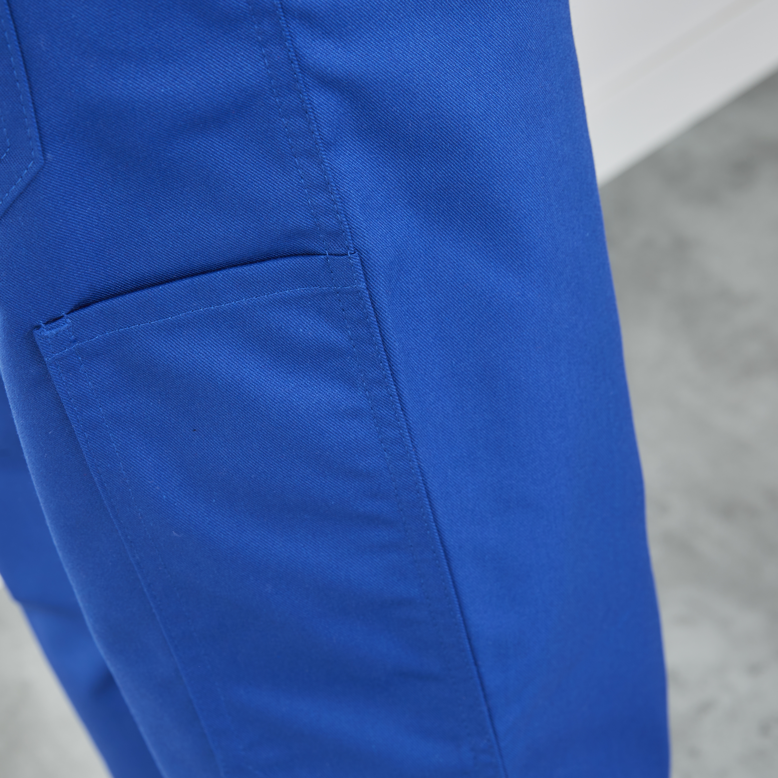 Pantalon de travail coupe droite 3 poches Polycoton Bleu