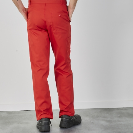 Pantalon de travail rouge pas cher