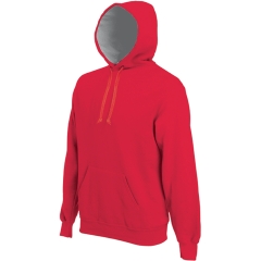 Sweat shirt à capuche rouge
