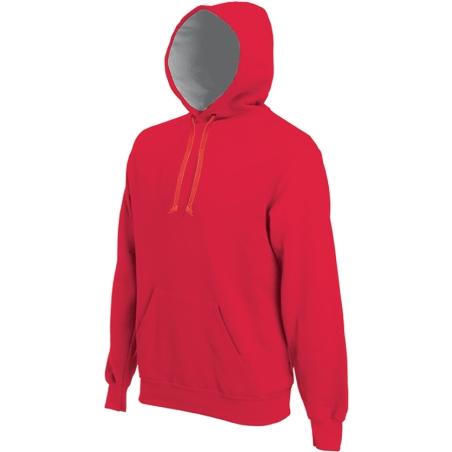 Sweat shirt à capuche rouge