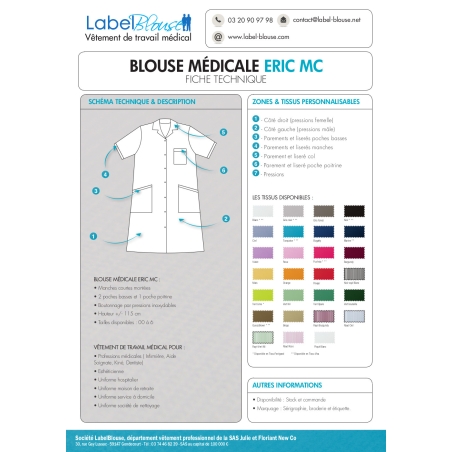 Blouse De Laboratoire Blanche - 100% Coton - Taille S à 3XL - Pour Labo, étude, Cosplay