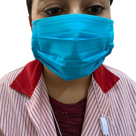 Masque anti-projection en tissu lavable et réutilisable