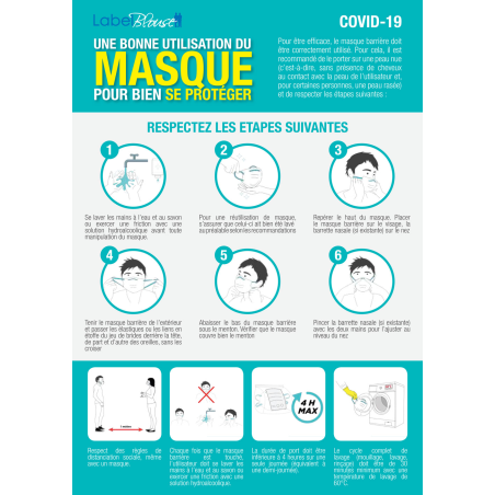 Masque anti-projection en tissu lavable et réutilisable Masque anti-projection en tissu lavable et réutilisable