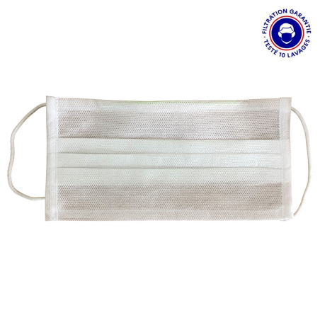 Masque type chirurgical en tissu lavable et réutilisable