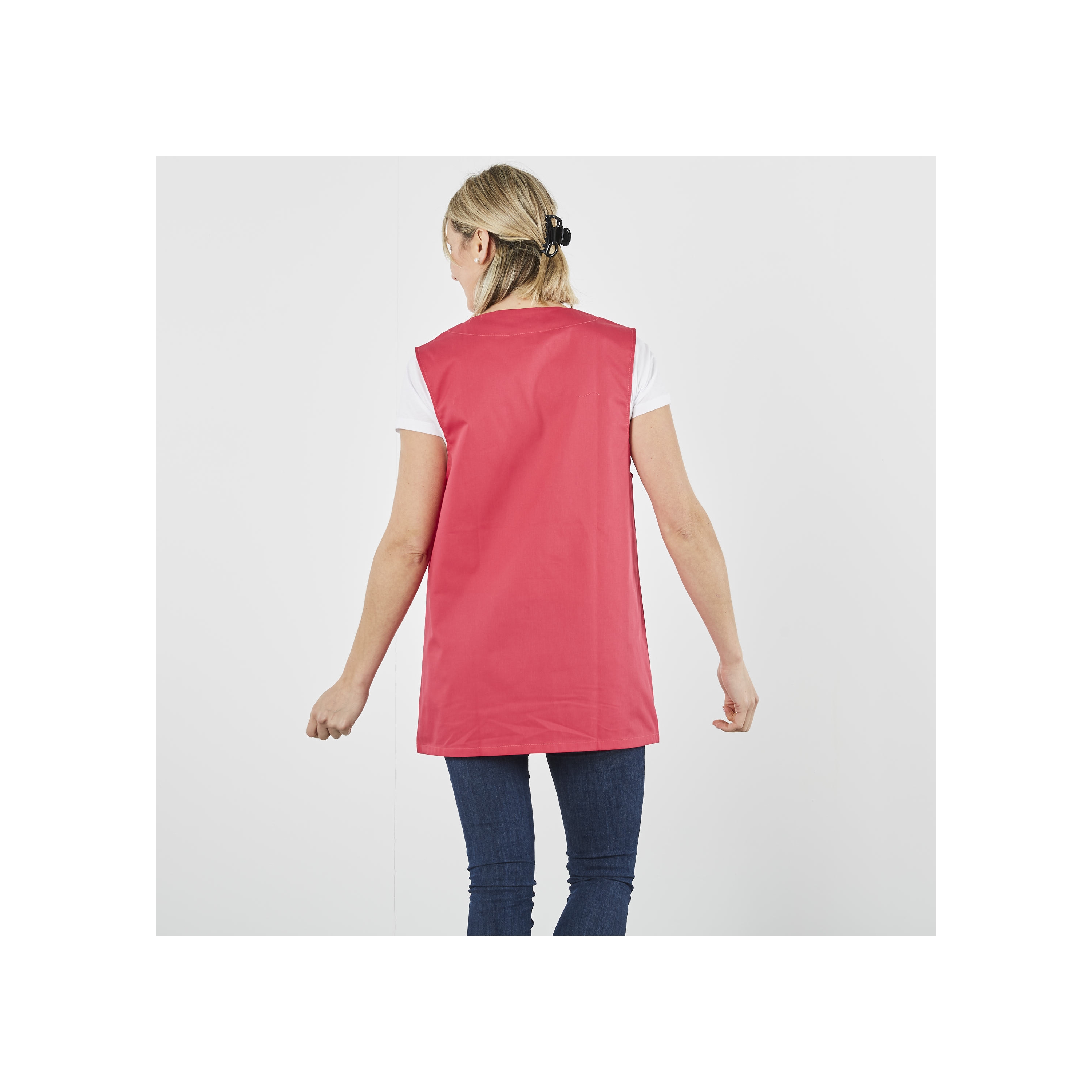 Tunique Blouse Femme Sans Manches Esmara - Taille 40 - Imprimé Saumon/noir - 100% Polyester - Occasion Comme Neuf