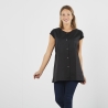 Blouse tablier sans manches noire