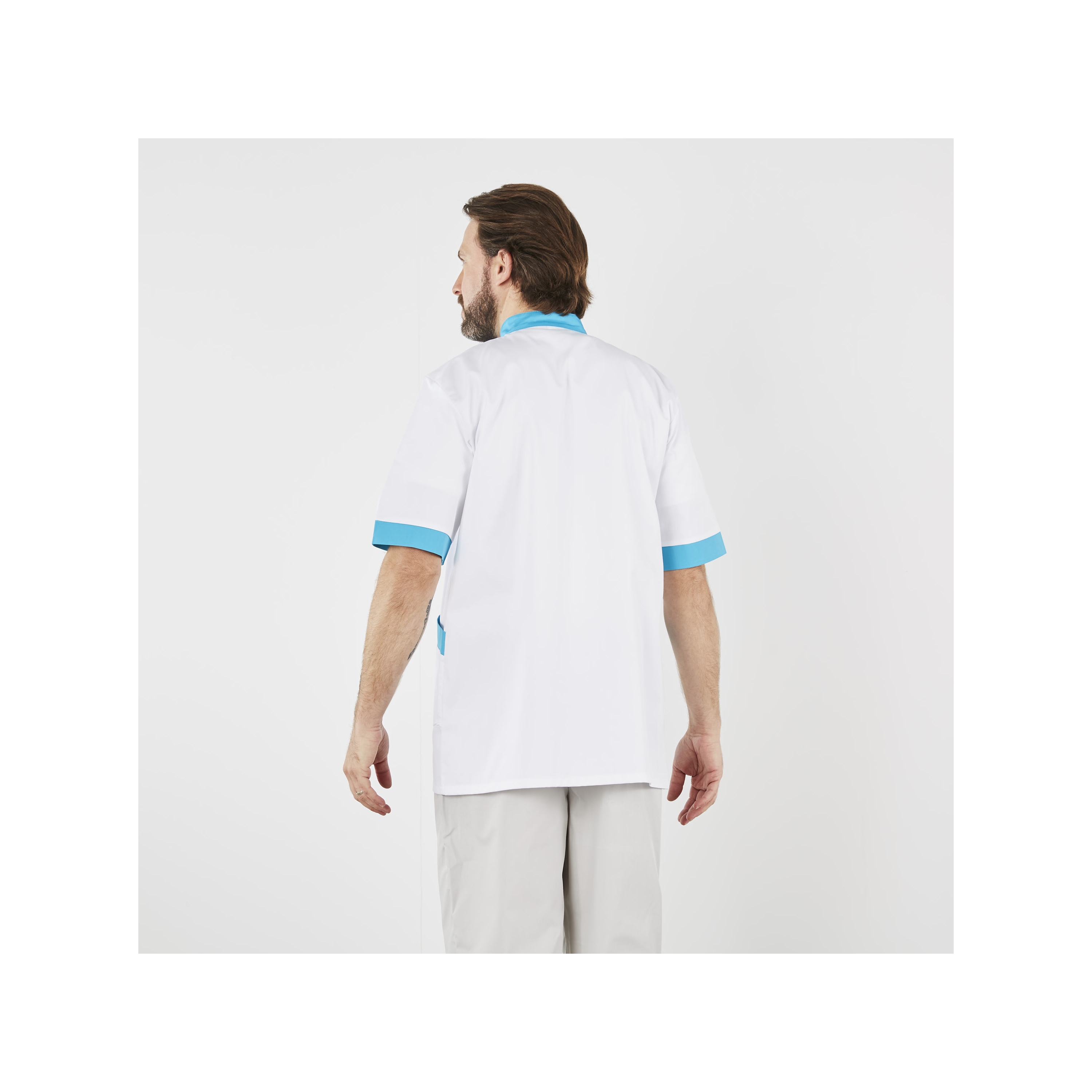 Blouse Médicale Homme Tunique - Col Officier 3 Poches Pressions