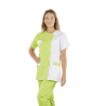 Blouse médicale Moderne 2 couleurs Blanc et vert Lime