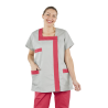 Tunique de travail maison de retraite Grise et Fushia