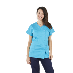 Tunique medical Turquoise fermeture coté