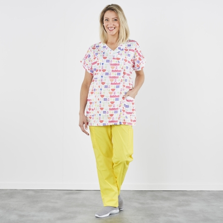 Blouse médicale infirmière petite enfance  Imprime dentiste