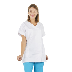 Blouse ifnirmiere Vanessa Blanche fermeture croisee
