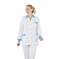 Tunique de travail medical manches longues col turquoise