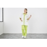 Blouse medicale courte Blanche et vert Lime fermeture centrale