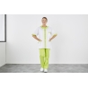 Blouse medicale courte Blanche et vert Lime fermeture centrale