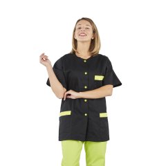 Tunique médicale Noire Finition Vert