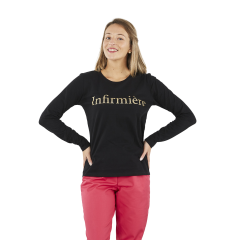 Tshirt Manches longue Noir Infirmière