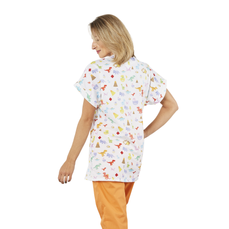 Blouse médicale infirmière petite enfance  Imprime dinosaure