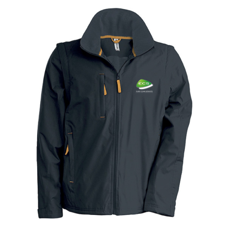 Parka K639 Dark grey / Orange Broderie logo côté coeur + dos