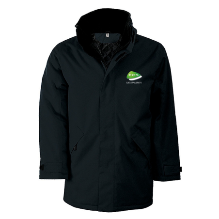 Manteau K677 Noir Broderie logo côté coeur uniquement pas de dos