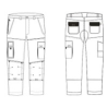 Pantalon de Travail gris coupe ajustée sans metal Multi poches