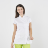 Blouse esthéticienne Blanc coil mao fermeture pression