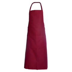 PBV TABLIER A BAVETTE COTON BORDEAUX 90X105 T