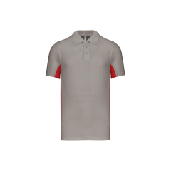 POLO BICOLORE MC Light Grey / Red TS