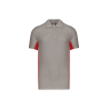 POLO BICOLORE MC Light Grey / Red TS