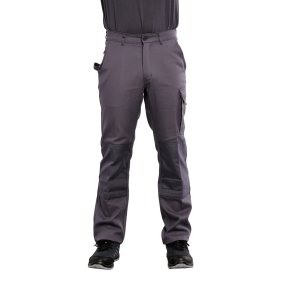 Pantalon de travail Coton polyester Gris avec poches genoux