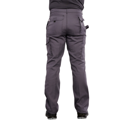 Pantalon de travail Coton polyester Gris avec poches genoux