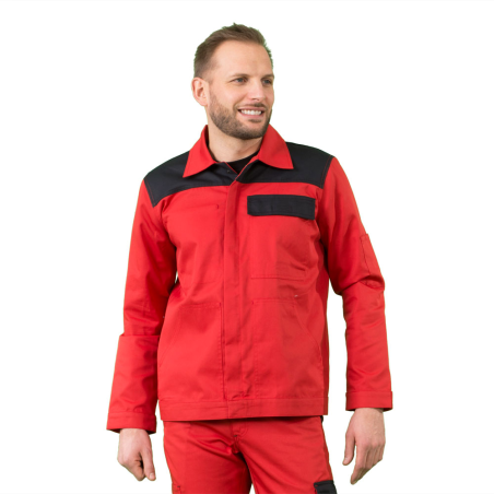 Pantalon de travail industrie BTP Couleur polycoton rouge noir