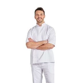 Veste de cuisine Manches courte Blanche Homme Femme