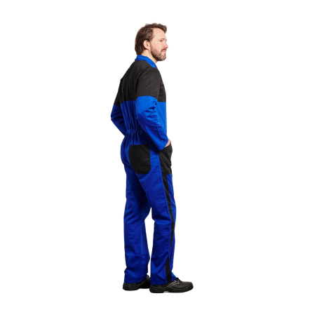Combinaison homme à manches longues boutonnées vêtements de travail  noir/bleu 