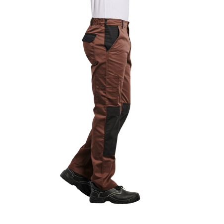 Pantalon de travail Chocolat Multi poches avec poches genouillères