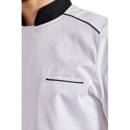 Veste de cuisine blanche avec logo