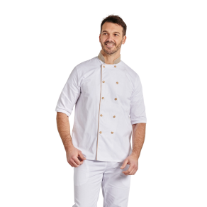Veste de cuisine Blanche Manches courte double boutonnage pressions