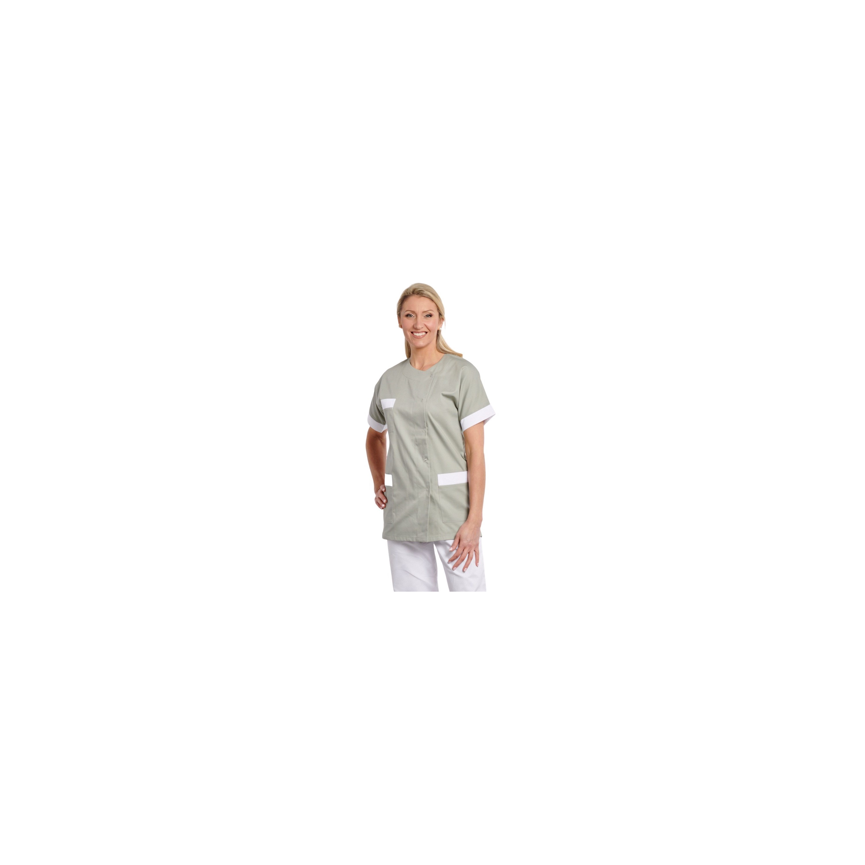 Blouse Femme Grise Manches Courtes Taille M - Style Maternité, Sans Marque, Occasion Très Bon état